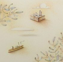 「喜ばし夢 #4」リトグラフ　370×380mm　2017