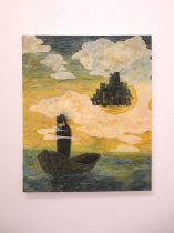 「独りだけを乗せた方舟」油彩、キャンバス　F12　2016