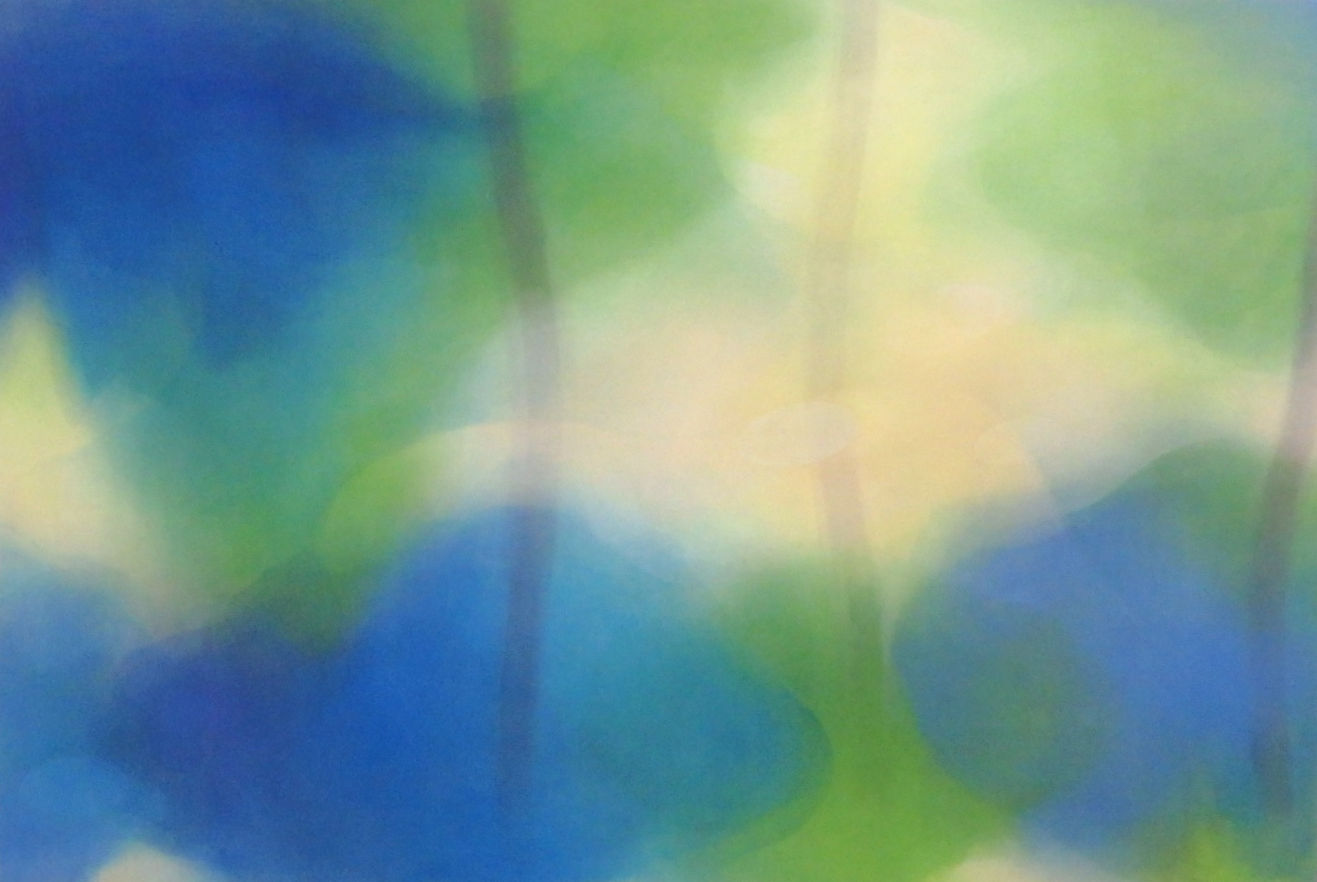 色奏－影映 17-4　綿布に水性アルキド樹脂絵具　130.3×194cm　2017