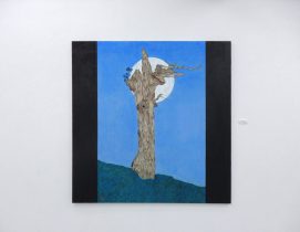 「自灯明ー孤と枯ー」日本画　125×125cm　2017