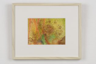 「想い出をくれた人」紙に鉄錆、ペン、パステル、他　12.6×17.7cm　2017