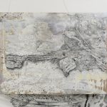 「聯／断 triage L7」油絵、アクリル、サンカラー、binder、ペン、綿、木製パネル　80.3×100cm　2017