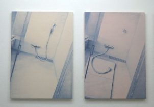 「120分間の視界(或いは、初期化する15分) 」和紙、水性木版　各728×515mm　2016