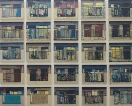 「〈画一化する風景〉或いは〈個人の空間〉」インクジェットプリント、水性木版、和紙　各140×180mm　2017