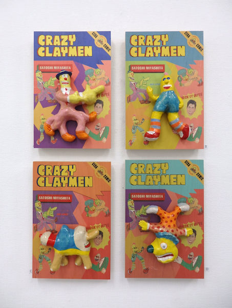 「crazy claymen」陶（パッケージ：木板にUVプリント）　2017