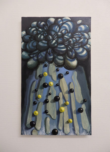「雨でも」油彩、キャンバス　45.5×27.3cm　2017