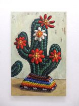 「小さな店の小さなサボテンたち2」油彩、キャンバス　100×65.2cm　2017