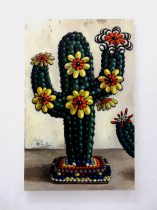 「小さな店の小さなサボテンたち1」油彩、キャンバス　100×65.2cm　2017