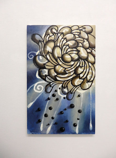 「空からの驚異」油彩、キャンバス　53×33.3cm　2017