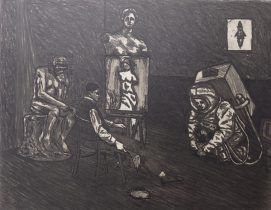 「親愛なる友へ」エッチング、ソフトグラウンド、ディープエッチング　570×695mm　2017