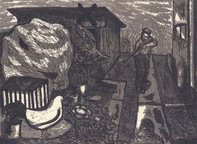 「共生」エッチング、ソフトグラウンド、リフトグラウンド　345×400mm　2016