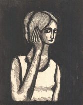 「The woman」エッチング、ソフトグラウンド、リフトグラウンド　405×340mm　2016