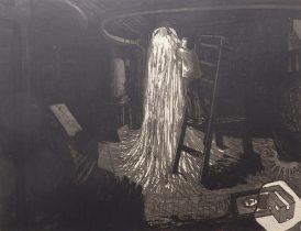 「白雨」エッチング、ソフトグラウンド、リフトグラウンド　690×815mm　2016