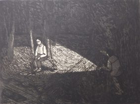 「Plateau」エッチング、ソフトグラウンド、リフトグラウンド　570×710mm　2016