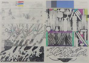 「エスキース」ペン、紙　21×30×4cm　2017