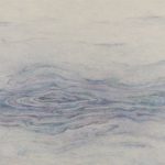 「曖昧な浮動」雲肌麻紙、墨、岩絵具　970×1455mm　2017