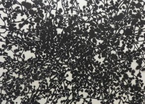 「天空座標」墨、雁皮紙、木製パネル　88×125cm　2017（撮影：末正真礼生）