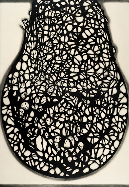 「かたち－72　“網雫”」エッチング、アクアチント、雁皮刷り　150×100cm　2017