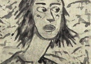 「鳥」スピットバイト　40×30cm　2017