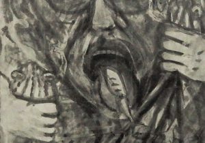 「カエルを食べる」スピットバイト　79.5×60cm　2017