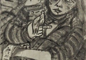 「自由な鳥とおいしいポテチ」スピットバイト　60×50cm　2017