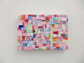 「ピンク色の気分」キャンバスに油彩　H16×W23cm　2017