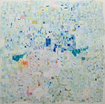 「雪が降る午後」キャンバスに油彩　H116.7×W116.7cm　2018