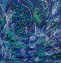 「Original Evidence―龍神は諭してくれる。理想は歌うように美しくあれと。―（サモトラケのニケの祝福が響きわたる）」アクアオイル、金箔　S2　2018