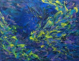 「Original Evidence―龍神は諭してくれる。理想は歌うように美しくあれと。―」アクアオイル、金箔　F80　2017