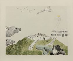 「バードアイランド」紙、リトグラフ　760×850mm　2018