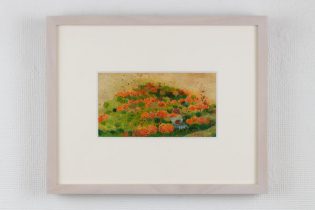 「山帽子」紙に鉄錆、ペン、パステル　22×27cm　2018