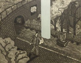 「alarm」銅版画　H660×W800mm　2018