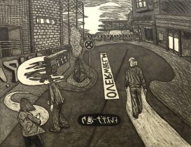 「dresdener Str. 」銅版画　H660×W800mm　2018