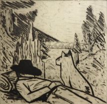 「休み」銅版画　H245×W245mm　2018