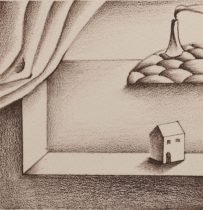 「外の夜」リトグラフ　180×180mm　2018