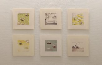 （上段左から）「孤舟#2」「外の夜」「Terra incognita #41」（下段左から）「Terra incognita #40」「辺境地#９」「Mare cognitum #1」」