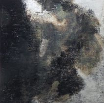 「むこうのひかり」木製パネル、岩絵具、水干絵具、ピグメント、銀箔　30×30cm