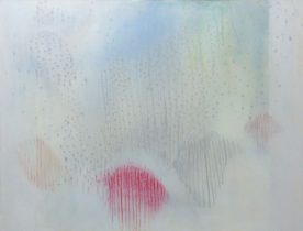 「はなれてゆく意識」顔料、オイルパステル、麻布　1120×1455mm　2018