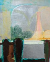 「中庭1」水彩、アクリル、他　340×272mm　2019