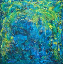 「Original Evidence－月愛でる龍神は、月の尊厳は守られると、言うのだろうか－」アクアオイル、金箔　S100　2018