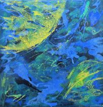 「Original Evidence－月愛でる龍神は、月の尊厳は守られると、言うのだろうか－」アクアオイル、金箔　S8　2018