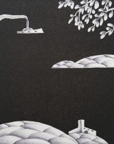 「風もないのに雲は、＃2」リトグラフ　300×220mm　2019