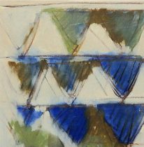 「ドローイング（4）」顔料、画仙紙、膠、アクリルメディウム　H18×W18cm　2019