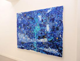 「青にたゆたう繰り返し現れる明日の景色」キャンバスに油彩　130×162cm　2019