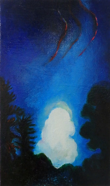 「遠雷、或いは今夜の秘密」oil on canvas　M8　2019