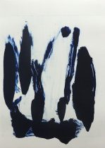 「植生／落石2」モノタイプ（紙に油性インク）　740×540mm　2019