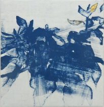 「公園の植物」岩絵具、金箔、膠、和紙　33.3×33.3×1.9cm　2018