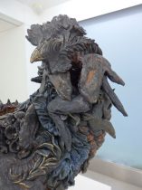 「つい」 陶、水彩絵具　 H400×W400×D250mm 　2019