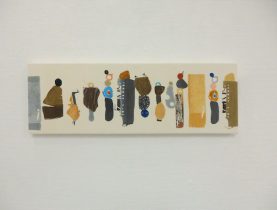 「Playing with rolling stones 8」型染め、絹、酸性染料　H180×W540mm　2019