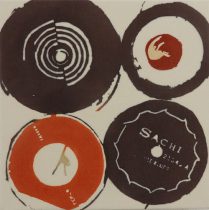 「Go around a circle」型染め、絹、酸性染料　H180×W180mm　2019